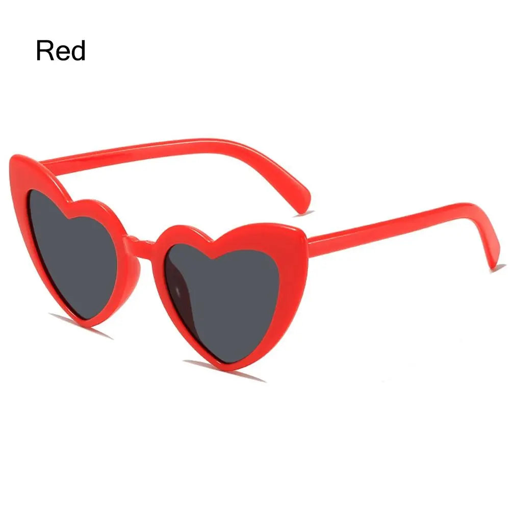 Heart-Shaped Sunglasses Vintage Irregular Pink Heart Sun Glasses Trendy Fashion Street Shooting Shades for Women UV Protection
