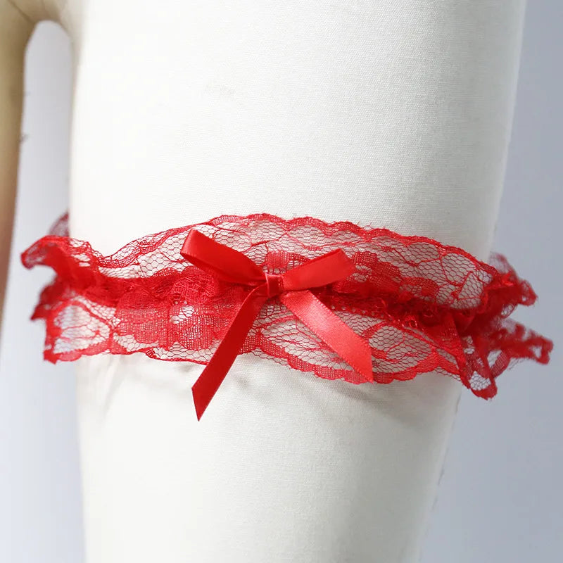 Lace Elastic Leg Garter Belt Wedding Gift Party Bridal Accessories Cosplay Ribbon Bow Suspender Fashion Thigh Harness New