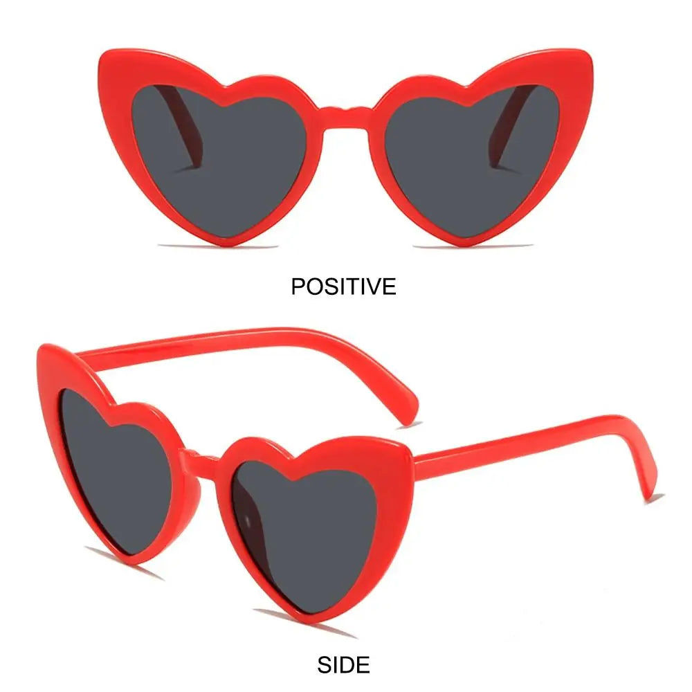Heart-Shaped Sunglasses Vintage Irregular Pink Heart Sun Glasses Trendy Fashion Street Shooting Shades for Women UV Protection