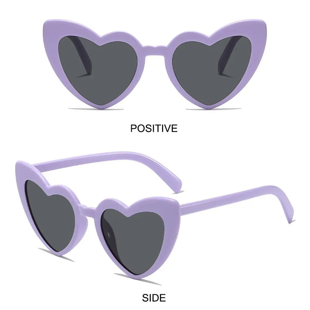 Heart-Shaped Sunglasses Vintage Irregular Pink Heart Sun Glasses Trendy Fashion Street Shooting Shades for Women UV Protection