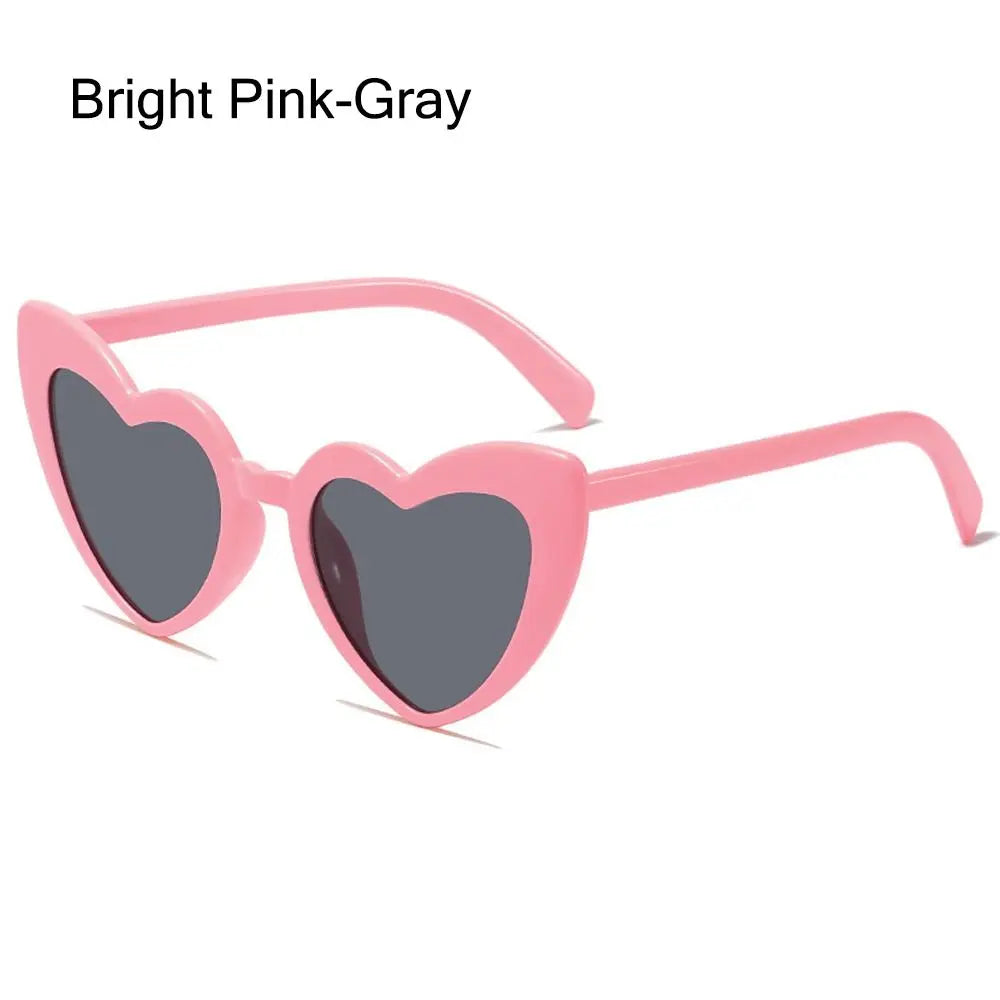 Heart-Shaped Sunglasses Vintage Irregular Pink Heart Sun Glasses Trendy Fashion Street Shooting Shades for Women UV Protection