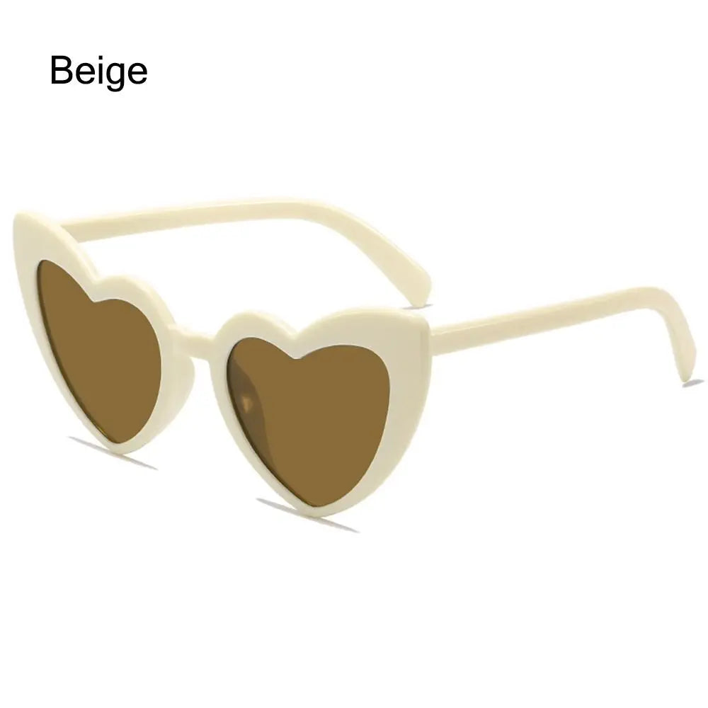 Heart-Shaped Sunglasses Vintage Irregular Pink Heart Sun Glasses Trendy Fashion Street Shooting Shades for Women UV Protection