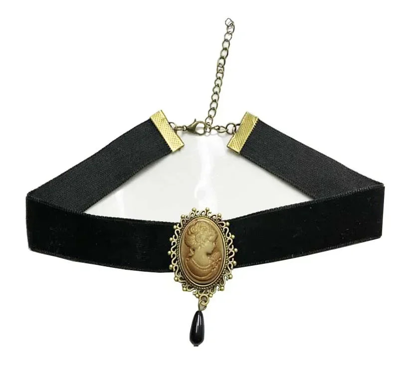 Gothic Black Lace Choker Necklace For Women Vintage Tassel Clavicle Chain Halloween Collar Choker Steampunk Party Jewelry Gift