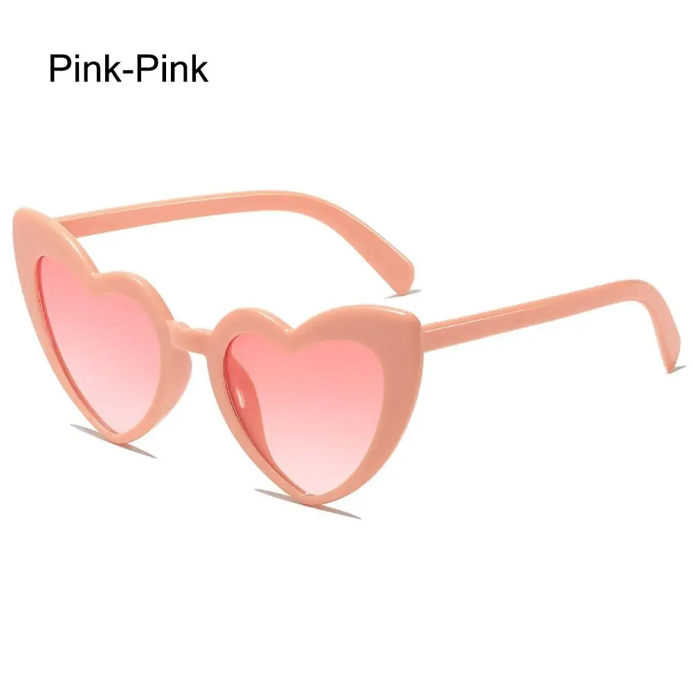 Heart-Shaped Sunglasses Vintage Irregular Pink Heart Sun Glasses Trendy Fashion Street Shooting Shades for Women UV Protection