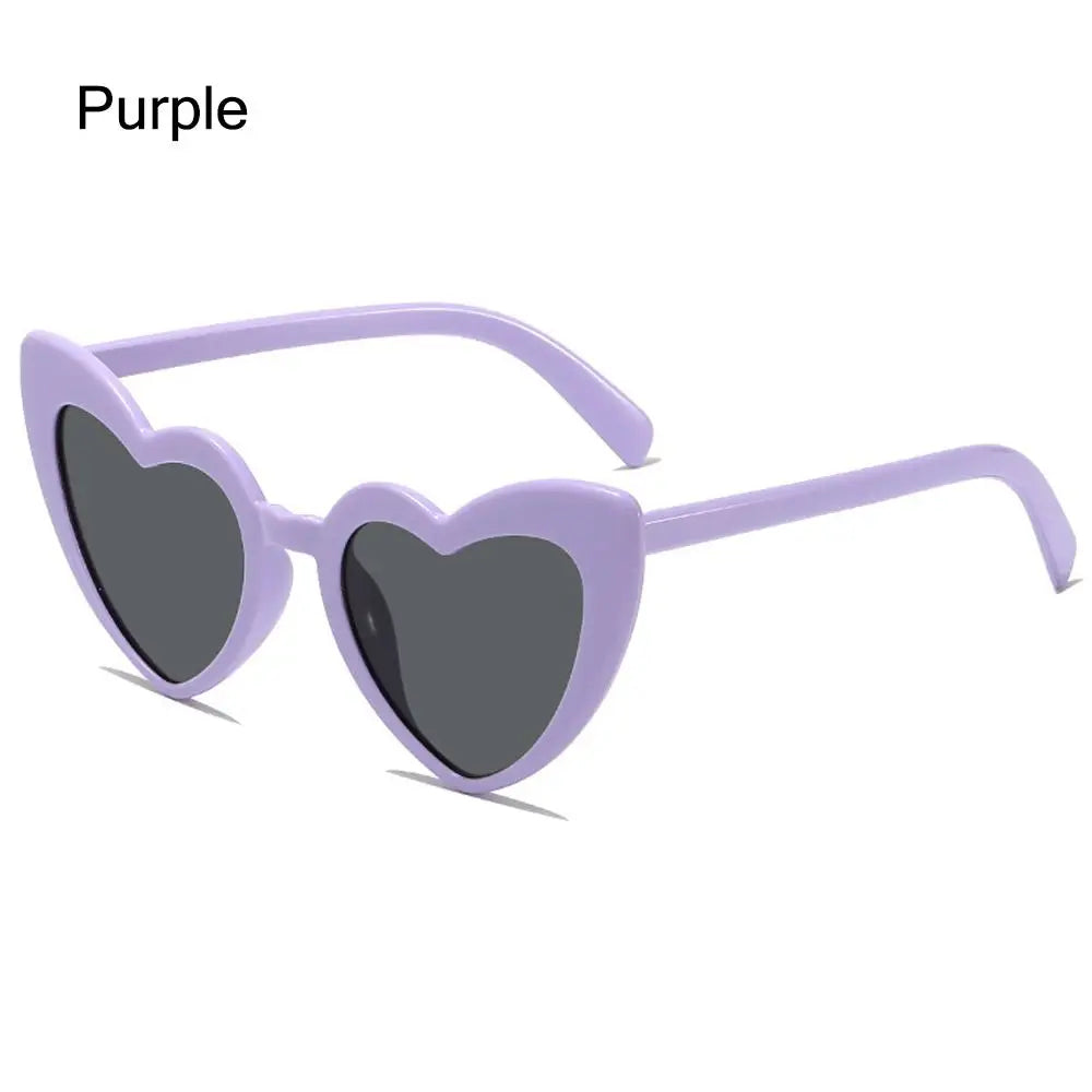 Heart-Shaped Sunglasses Vintage Irregular Pink Heart Sun Glasses Trendy Fashion Street Shooting Shades for Women UV Protection