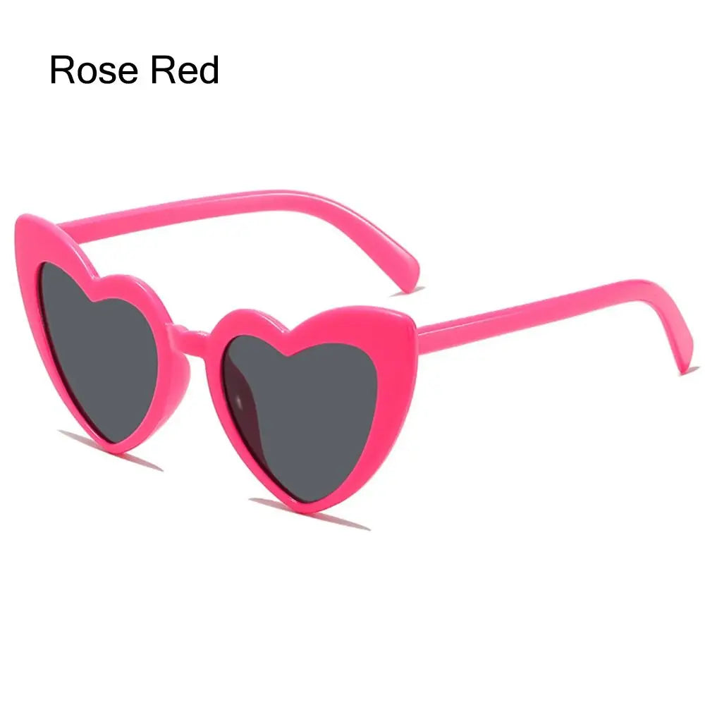 Heart-Shaped Sunglasses Vintage Irregular Pink Heart Sun Glasses Trendy Fashion Street Shooting Shades for Women UV Protection