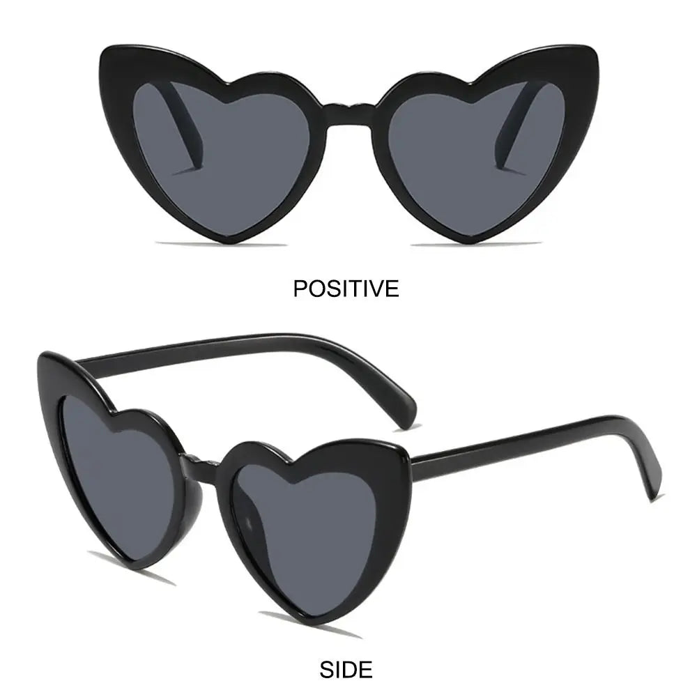 Heart-Shaped Sunglasses Vintage Irregular Pink Heart Sun Glasses Trendy Fashion Street Shooting Shades for Women UV Protection