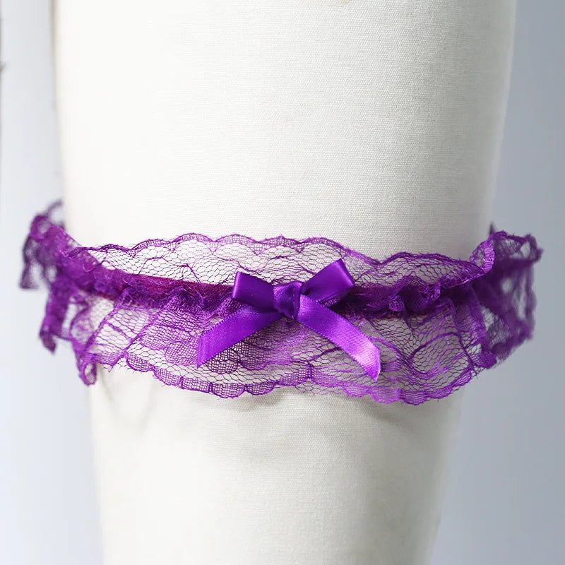 Lace Elastic Leg Garter Belt Wedding Gift Party Bridal Accessories Cosplay Ribbon Bow Suspender Fashion Thigh Harness New