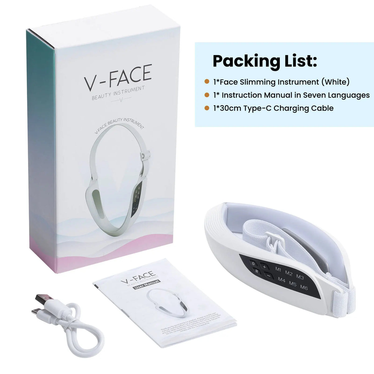 6-mode 8-speed Micro-current EMS Face-saving Instrument V-type Facial Massage Kneading Acupuncture Hammer Lifting Acupressure