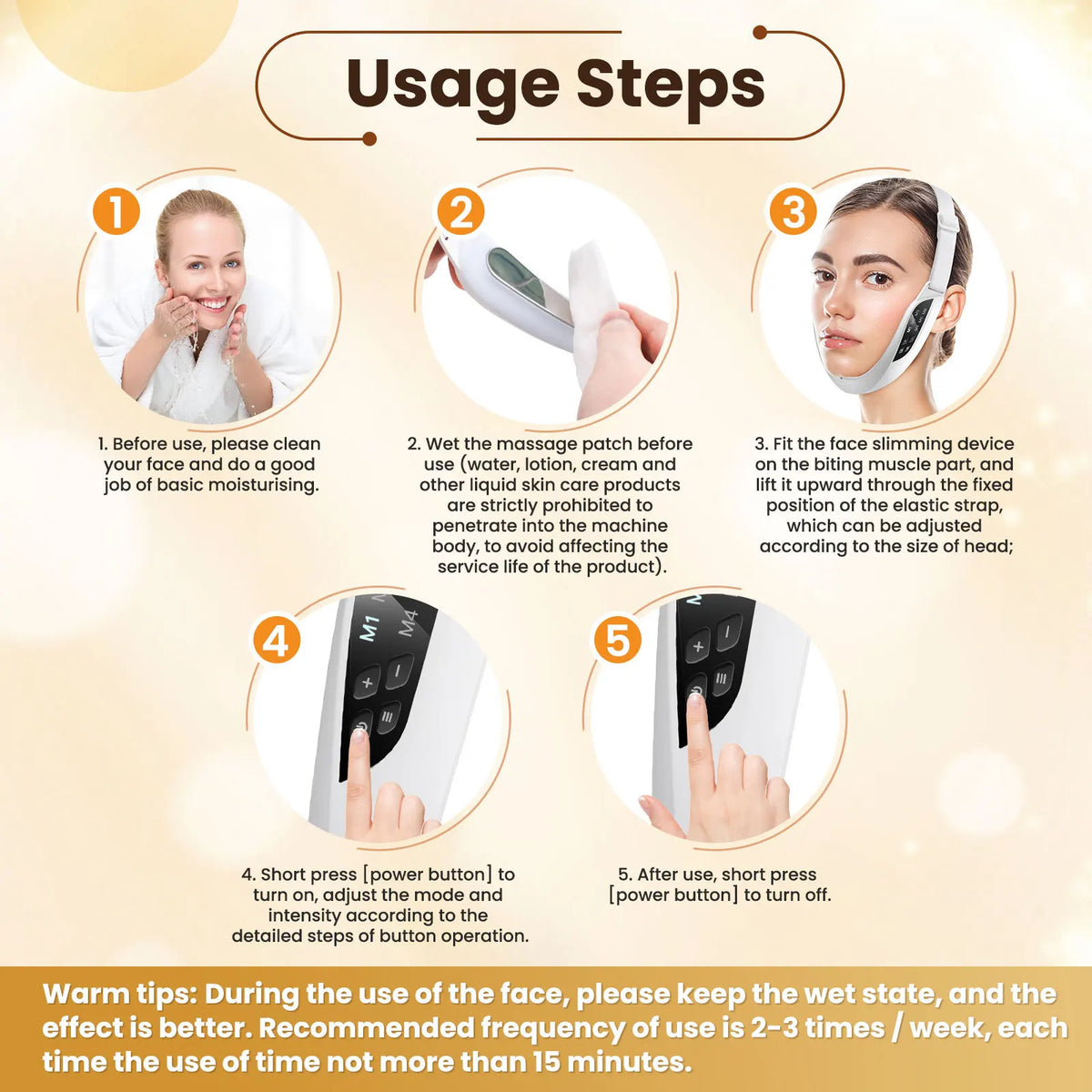 6-mode 8-speed Micro-current EMS Face-saving Instrument V-type Facial Massage Kneading Acupuncture Hammer Lifting Acupressure
