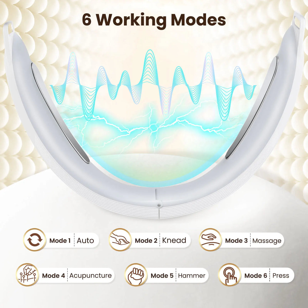 6-mode 8-speed Micro-current EMS Face-saving Instrument V-type Facial Massage Kneading Acupuncture Hammer Lifting Acupressure